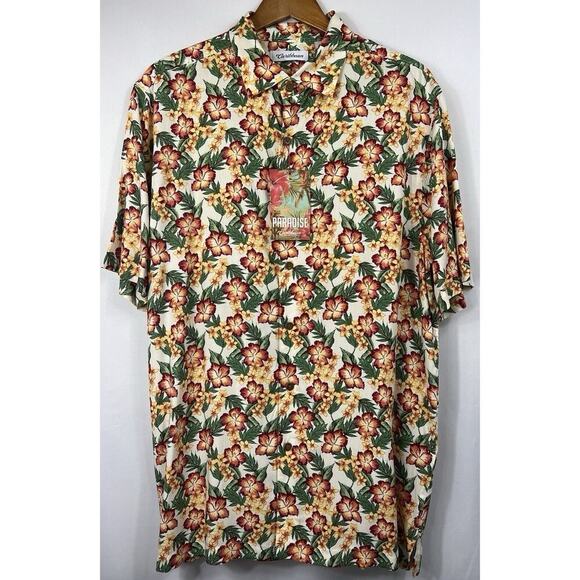 NWT Caribbean Paradise Collection XL Men's Hawaiian Shirt 52" Chest - Picture 2 of 6